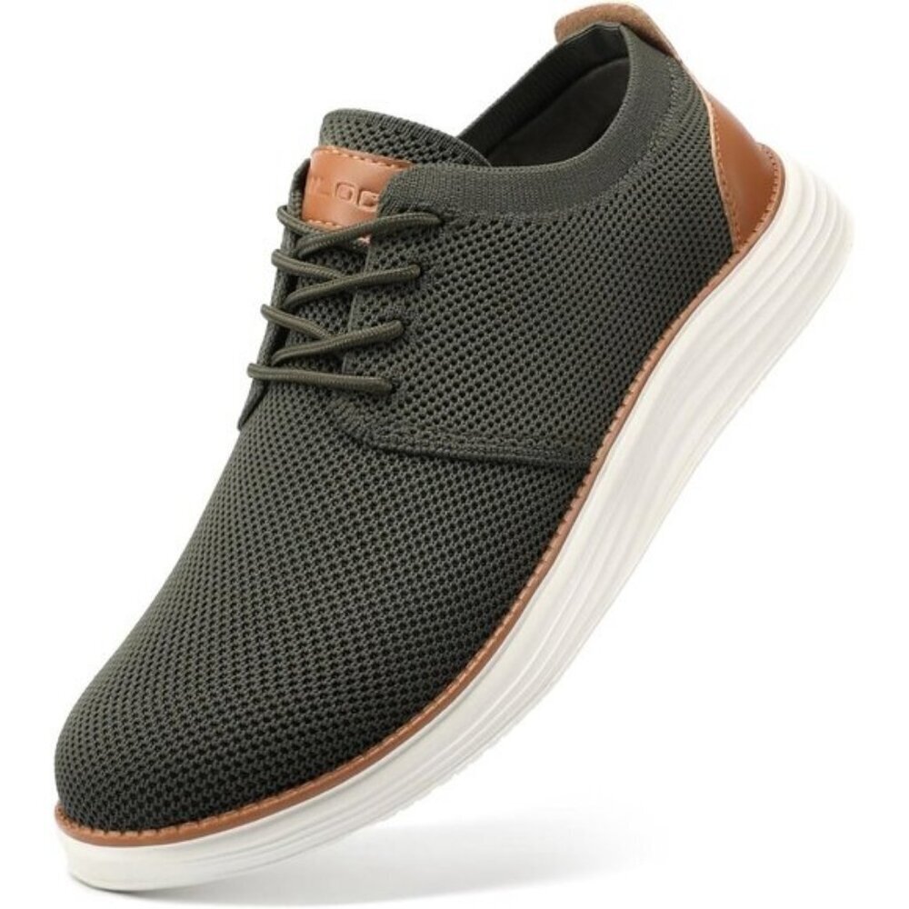 ⚡VILOCY Men's Army Green Fashion Business Comfortable Breathable Dress Sneaker